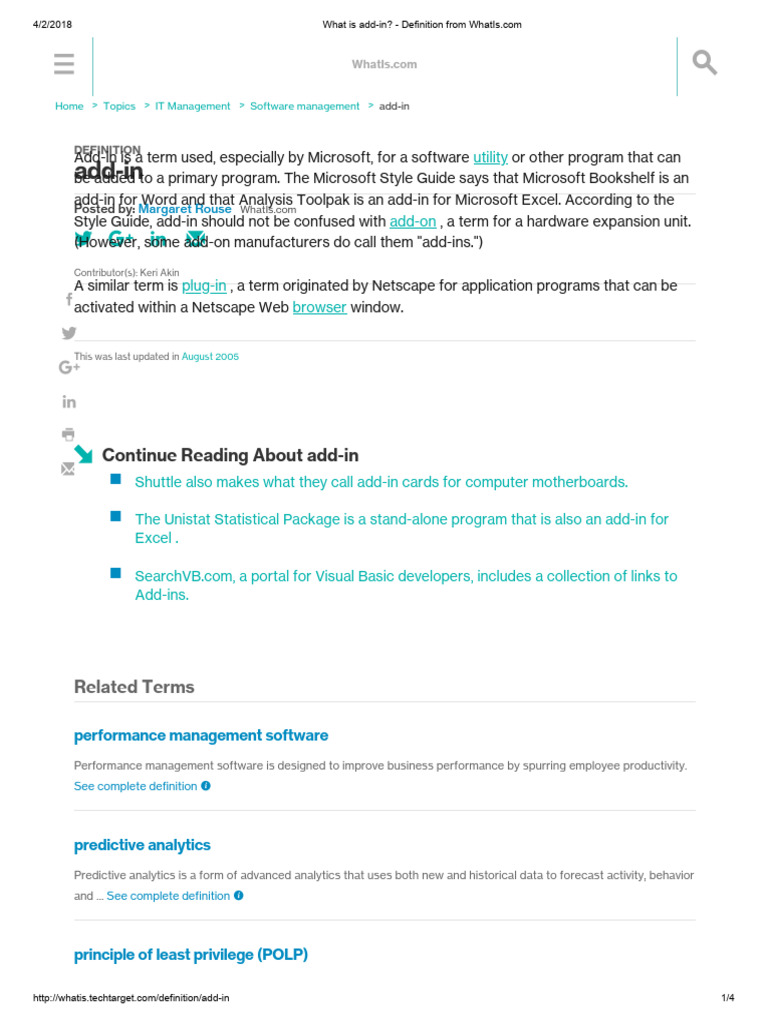 What Is Add-In - Definition From | PDF | Microsoft Office 2010 ...