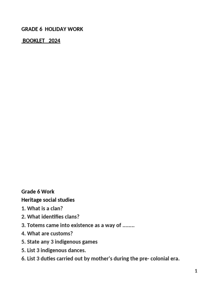 GRADE 6 HOLIDAY HOME WORK BOOKLET-10 | PDF | Agriculture | Soil