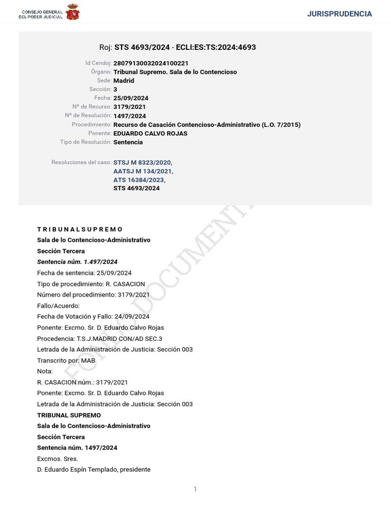STS 4693 2024 | PDF | Caso de ley | Sentencia (ley)
