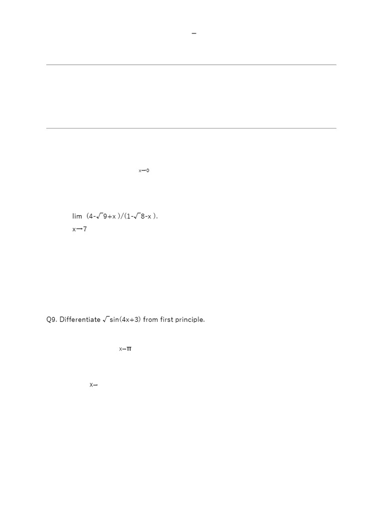 Class XI Mathematics Unit Test 2020-21 | PDF