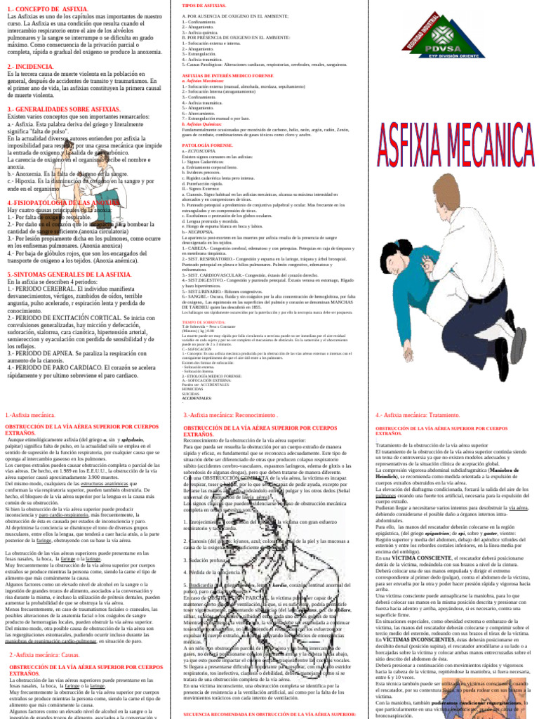 Asfixia Mecanica | PDF | Reanimación cardiopulmonar | Sistema respiratorio