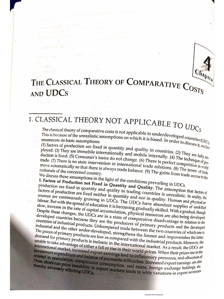 Comparative Cost Advantage and UDCs | PDF