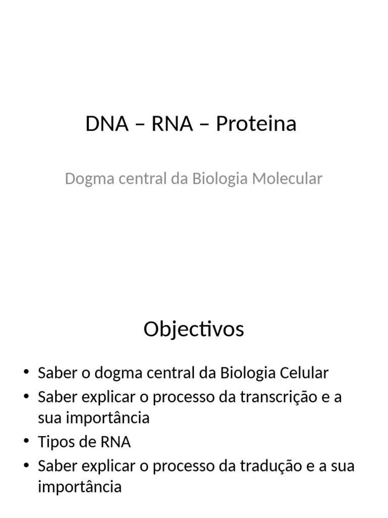 DNA - RNA - Proteina | PDF | RNA | ARN ribossômico