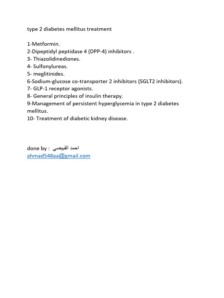 Type 2 Diabetes Treatment Options Guide | PDF | Diabetes | Hypoglycemia