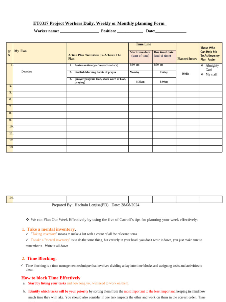 Effective Task Planning Guide | PDF | Time Management | Professional Skills