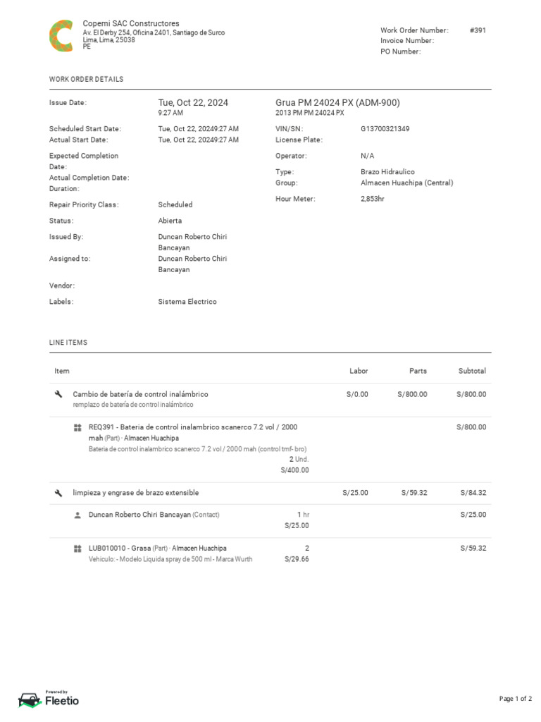 Work Order 391 | PDF