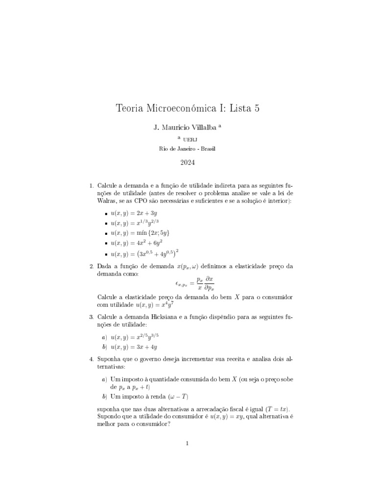Lista 5 | PDF