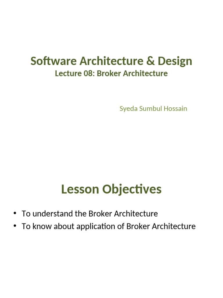 Broker Architecture in Software Design | PDF | Common Object Request ...