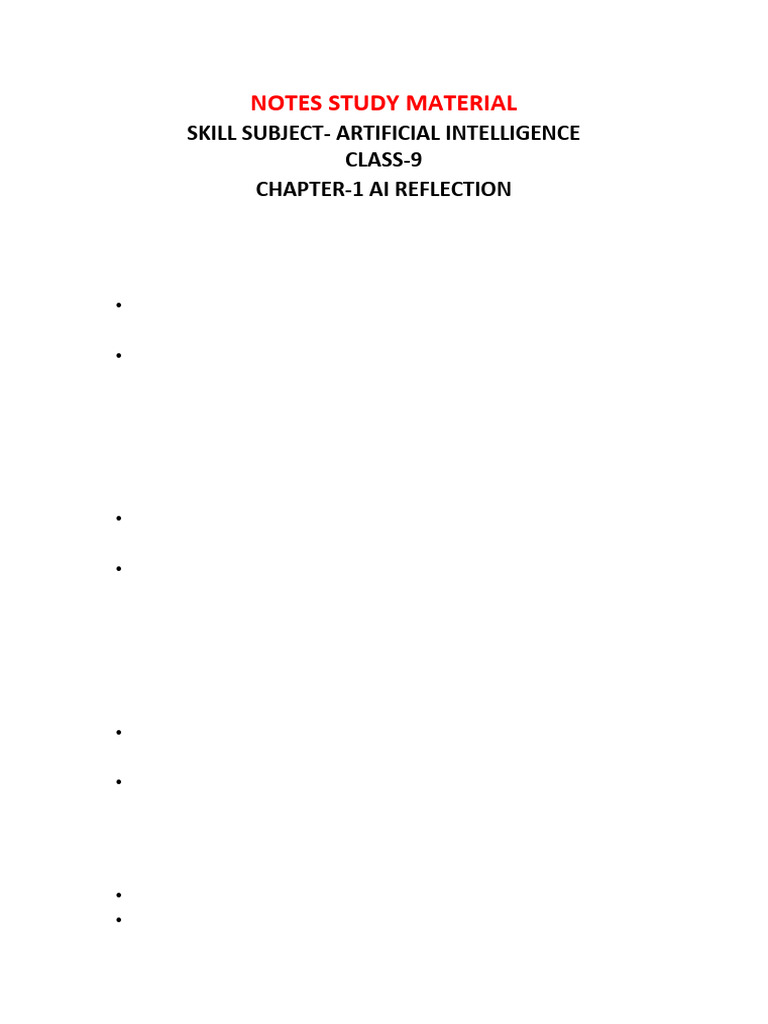 417 Notes Study Material Artificial Intelligence Chap-1 (2024-25) | PDF ...