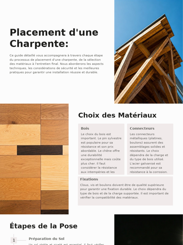 Guide complet pour poser une charpente | PDF | Bois (matériau de ...