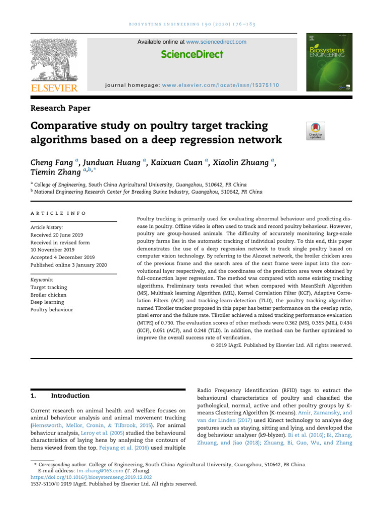 10 1016@j Biosystemseng 2019 12 002 | PDF | Deep Learning | Frame Rate