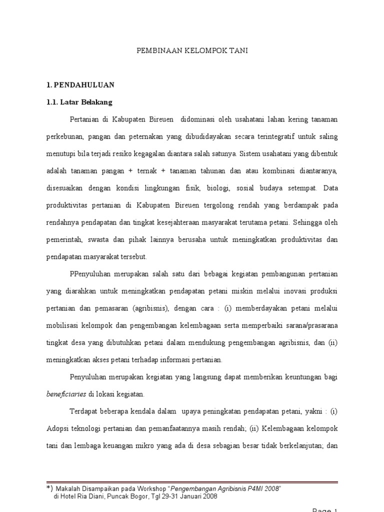 Pembinaan Kelompok Tani