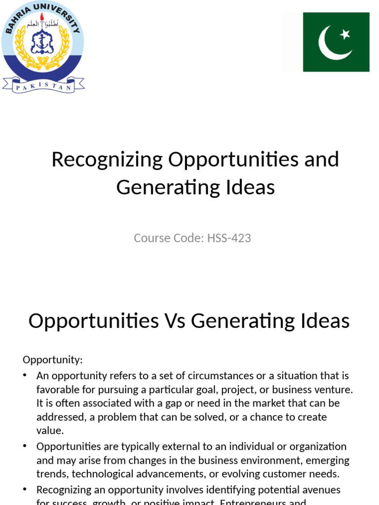 Identifying Market Opportunities and Ideas | PDF | Brainstorming ...