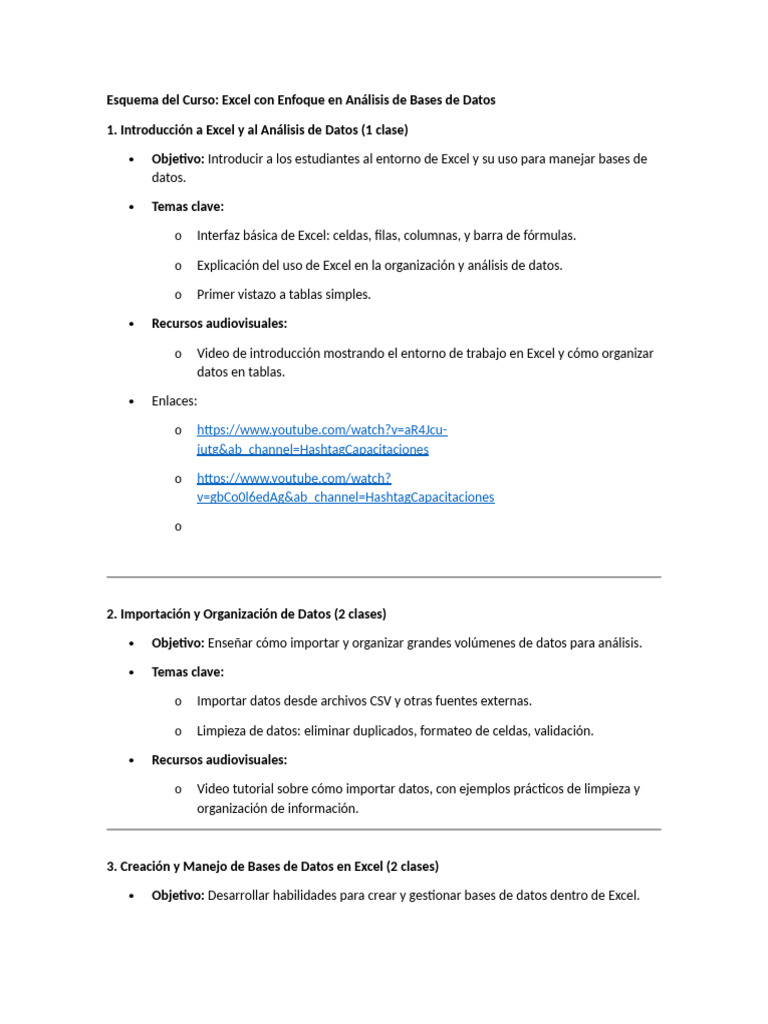 Curso de Excel para Análisis de Datos | PDF | Microsoft Excel | Bases ...