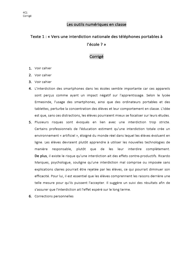 Interdiction des smartphones à l'école ? | PDF