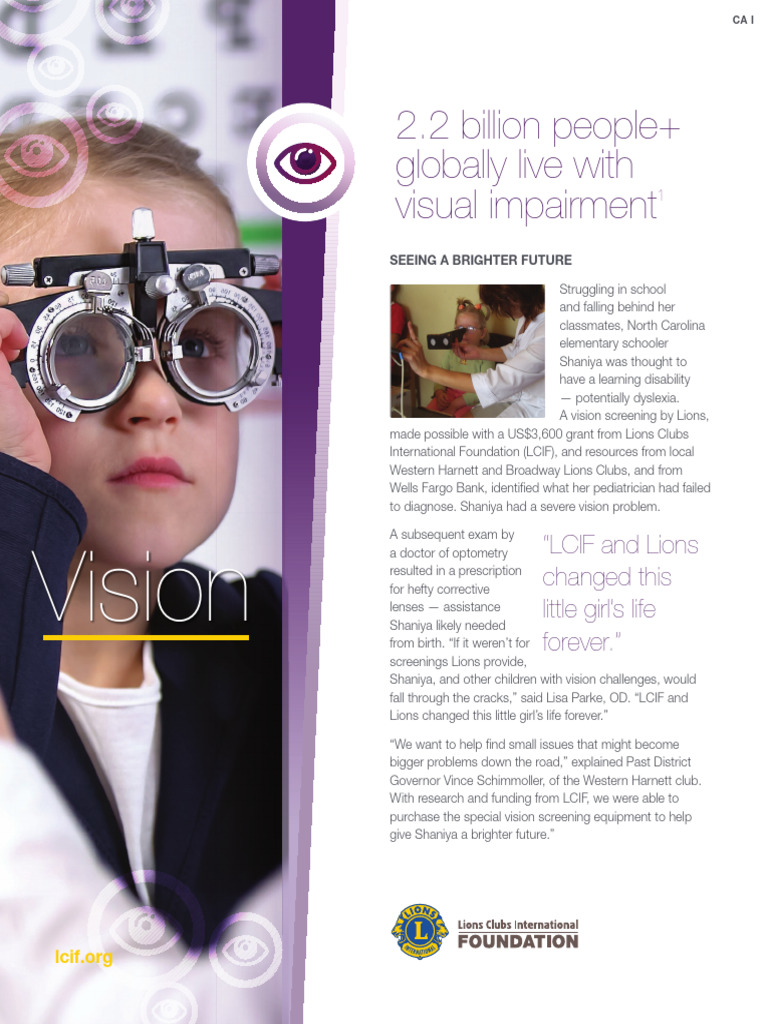 Vision Flyer LCIF033 CA1 en | PDF | Visual Impairment | Health Care