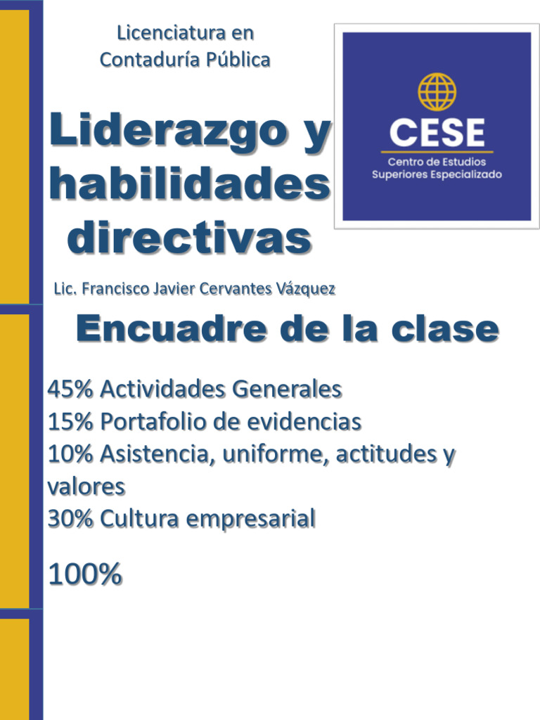 LIDERAZGO Y HABILIDADES DIRECTIVAS Clase 1 | PDF | Planificación ...