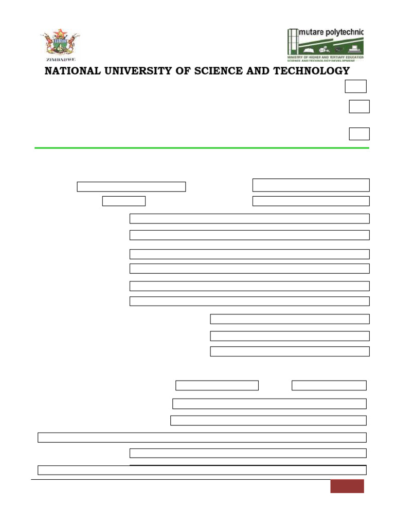 B-Tech Admission Form - Mutare Polytechnic | PDF | University And ...