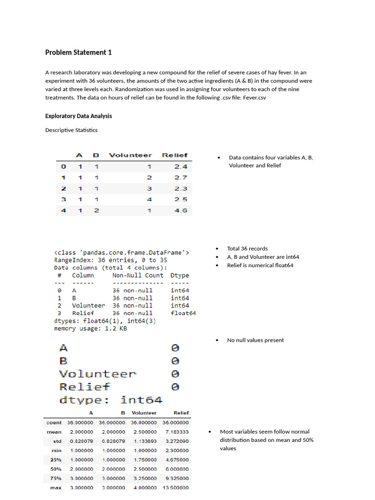 Problem Statement 1: Exploratory Data Analysis | PDF | Principal ...