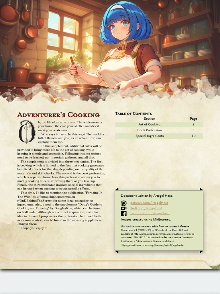 Adventurer's Cooking Mechanics Guide | PDF | Cooking | Meat