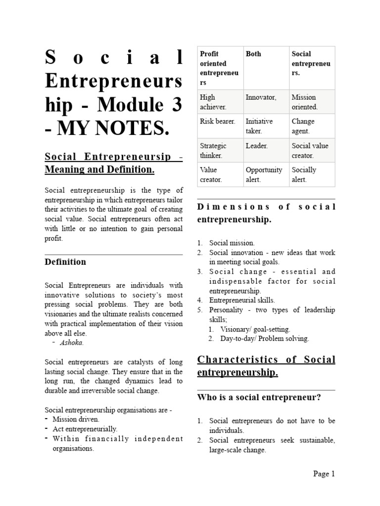 Understanding Social Entrepreneurship | PDF | Entrepreneurship | Social ...