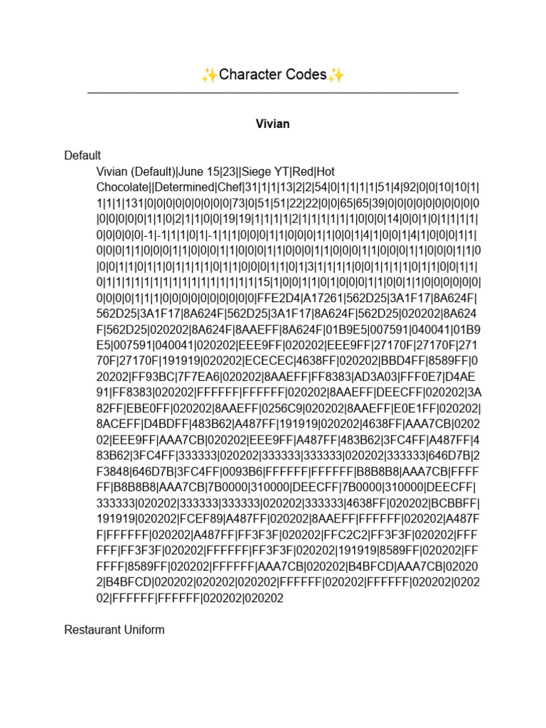 AMR Character Codes | PDF