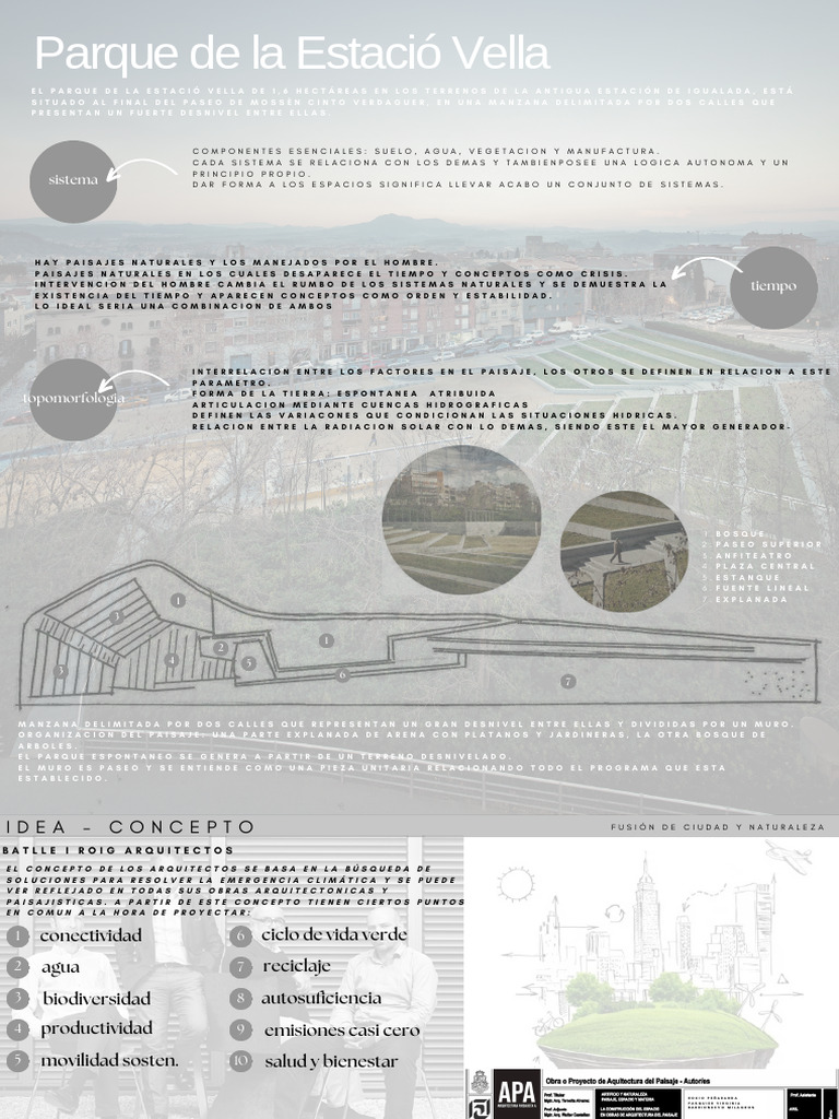 Parque de la Estació Vella: Diseño Sostenible | PDF | Naturaleza ...