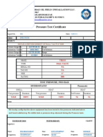 Pressure Test Certificate