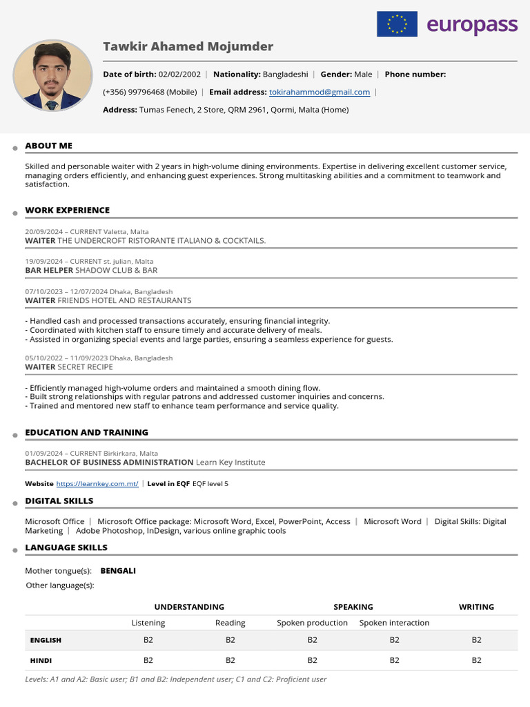 Tawkir CV | PDF | Computing