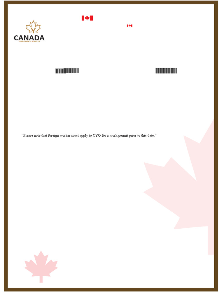 Canada LMIA Worker Approval Document | PDF | Government And Personhood ...