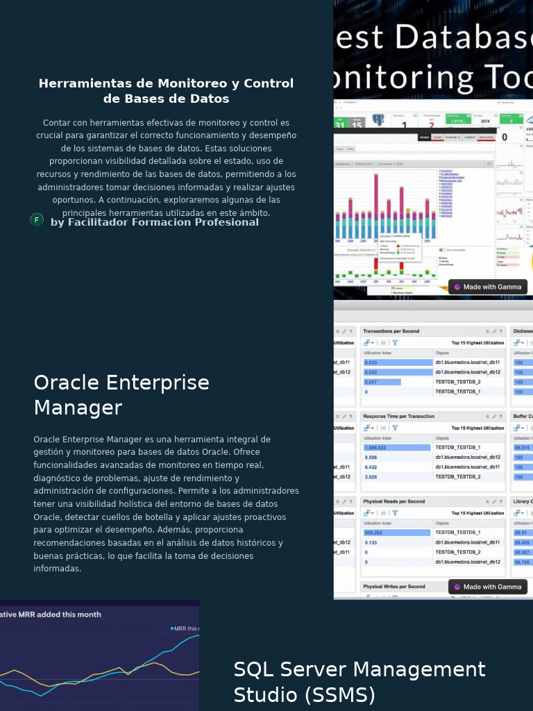 Herramientas de Monitoreo de Bases de Datos | PDF | Mi sql | Bases de datos