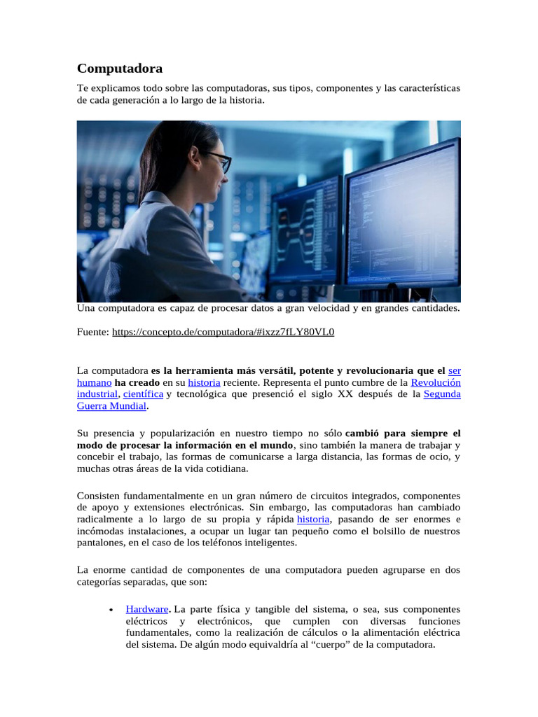 Guía Completa sobre Computadoras | PDF | Almacenamiento de datos de la ...