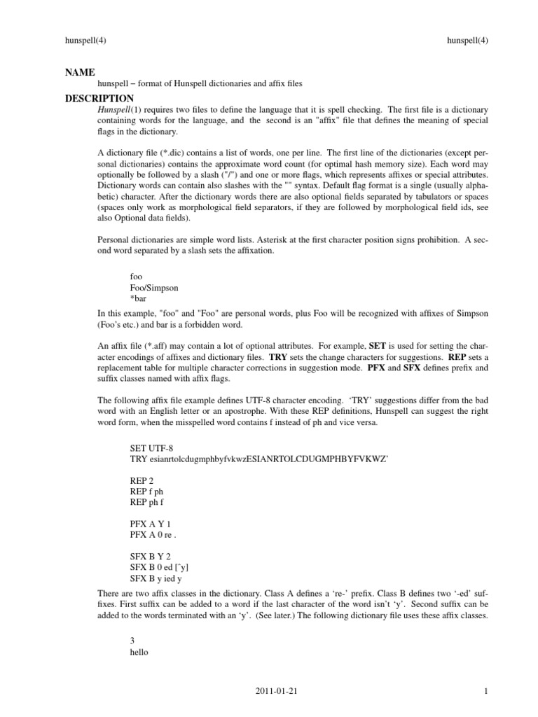 Hunspell 4 | PDF | String (Computer Science) | Morphology (Linguistics)