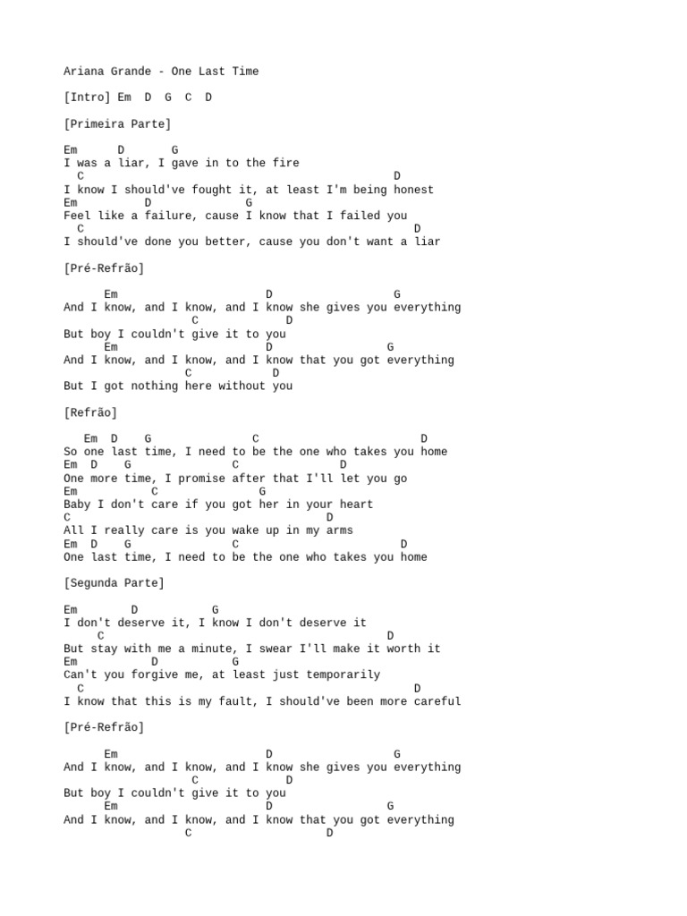 Ariana Grande - One Last Time | PDF