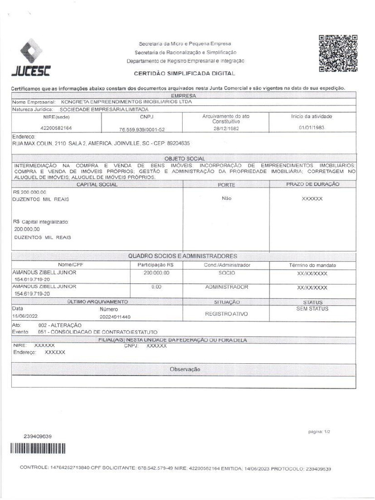 Certidão Simplificada Digital Pdf