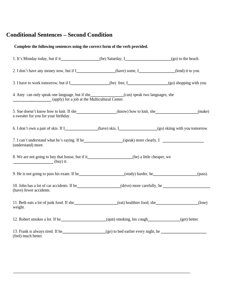 Second Conditional Taller | PDF | Language Arts & Discipline
