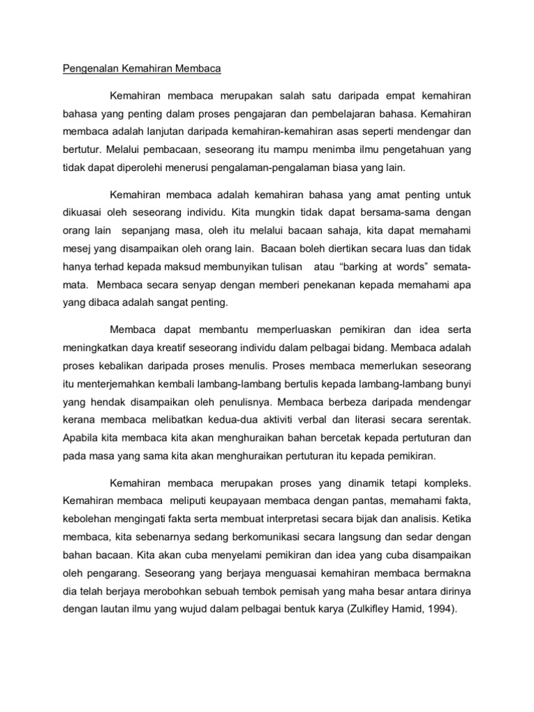 Laporan Membaca Menulis