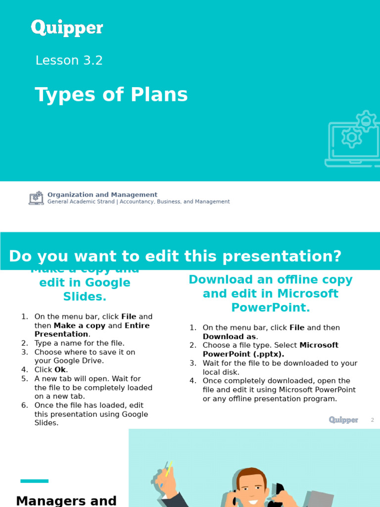 OAM 11 Q1 0302 PS Types-of-Plans | PDF | Strategic Planning | Business