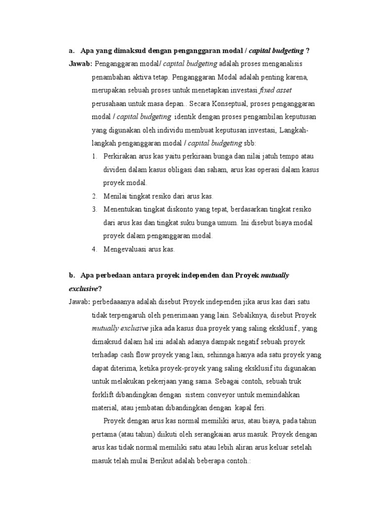 Apa Yang Dimaksud Dengan An Modal