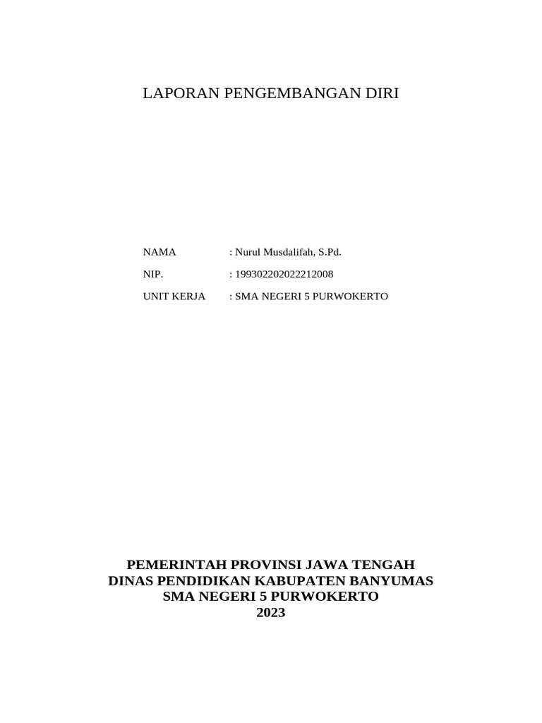 Laporan Pengembangan Diri Guru 2023 | PDF