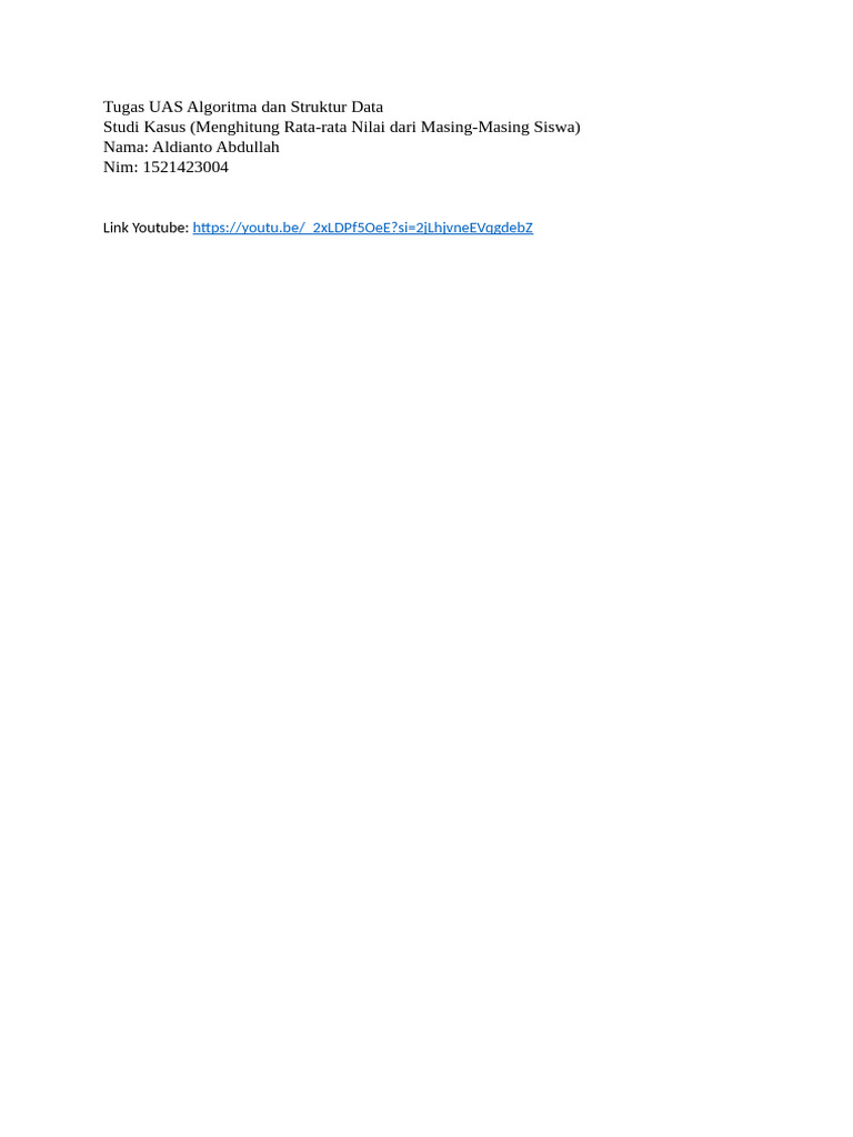 Tugas UAS Algoritma Dan Struktur Data | PDF