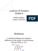 Analysis of Variance Anova: Charles Quigley Liberty University