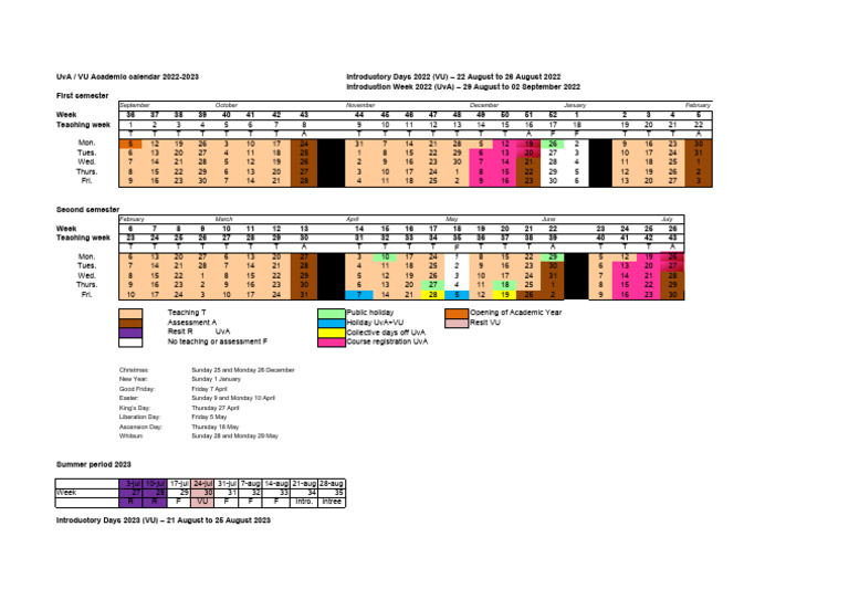 UvA Academic Calendar 2022-2023 | PDF | Holidays | Eastertide