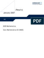 Mark Scheme (Results) January 2007: GCE Mathematics Core Mathematics C3 (6665)