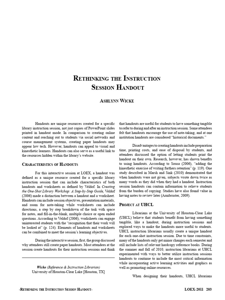 Enhancing Library Handouts at UHCL | PDF | Libraries | Librarian