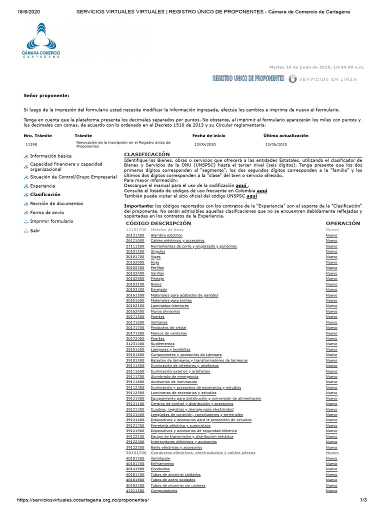 Listado de Códigos UNSPSC 2020 | PDF | Ingenieria Eléctrica | Hardware ...