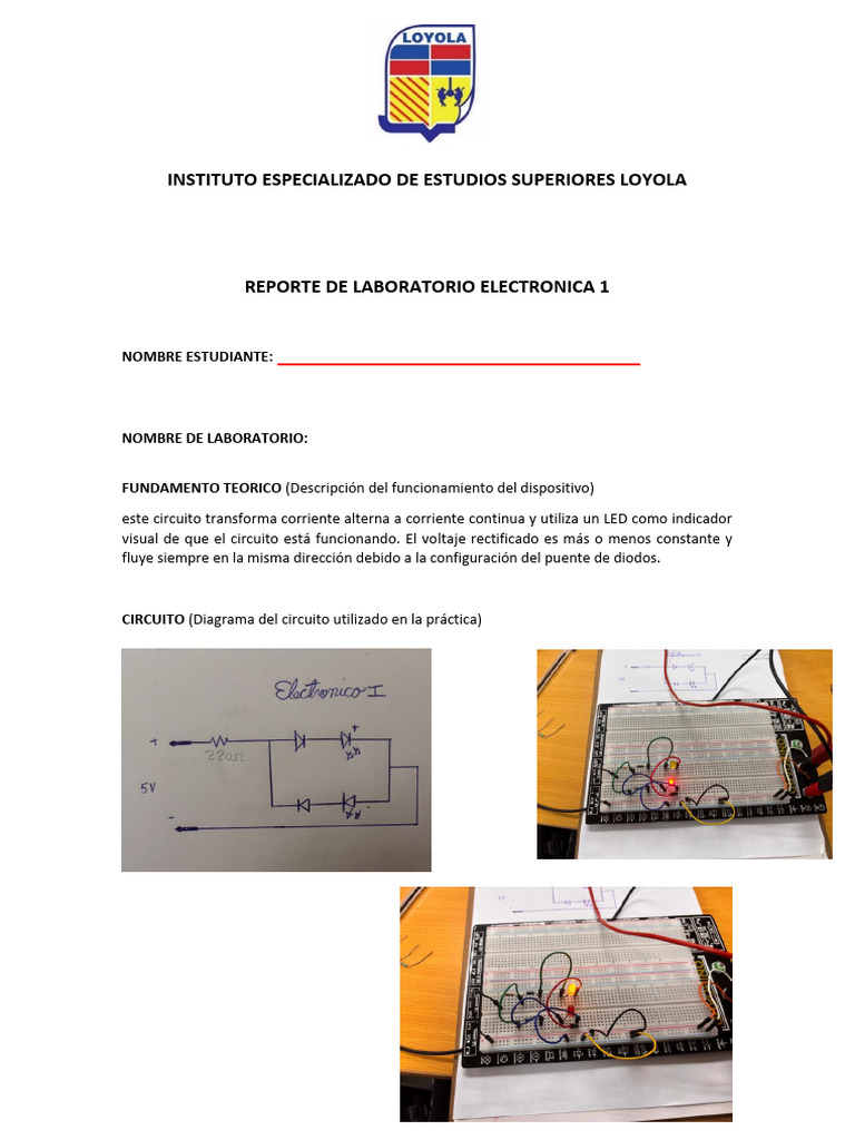 Laboratorio de Diodo LED y Rectificación | PDF
