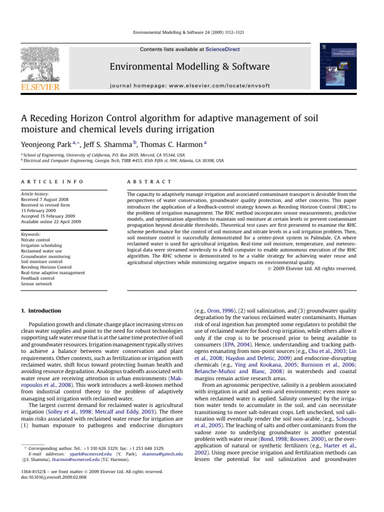 2009-A Receding Horizon Control Algorithm For Adaptive Management of ...
