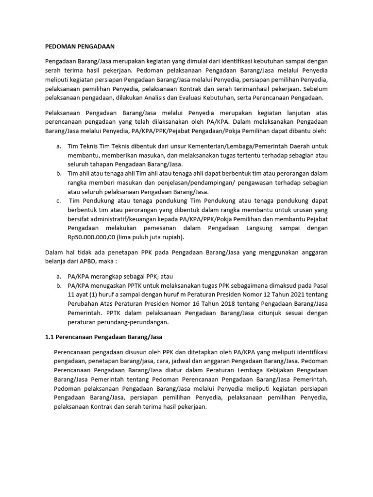 Pedoman Pbj Pemerintah Pdf Hukum