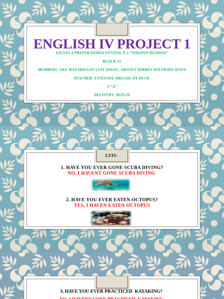 English IV Project: Personal Experiences | PDF
